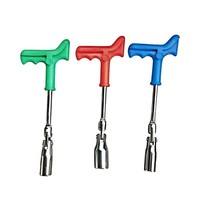 Jeu de clés à bougie LARIX double taille 16 mm 21 mm, poignée moulée, douille perforée, en vrac, OEM