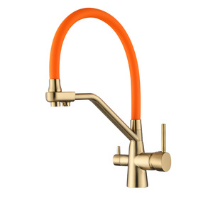Grifo de <span class=keywords><strong>Cocina</strong></span> Tres en Uno con Filtro de Agua Potable, Rociador Extraíble, Grifo Giratorio de Cobre para Fregadero, Mezclador de Agua Fría y Caliente - Product Image 2