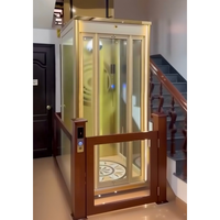 Lift Rumah Tanpa Ruang Mesin 3 Lantai / Lift Mini untuk Rumah / Villa Lift Hidrolik 4 Lantai untuk 2 Orang
