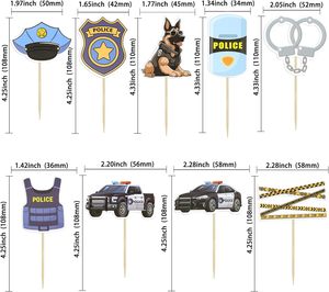Polizei-Cupcake-Topper, Polizisten-Geburtstags-Cupcake-Stecker, Polizei-Kuchendekoration für Polizei-Emblem-Themen-Geburtstagsfeier - Product Image 2