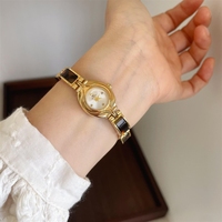 Jam Tangan Dial Kecil Warna Emas Amber Retro Golden Age untuk Wanita, Hadiah untuk Wanita Berkelas