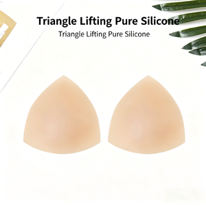 Coussinets de poitrine adhésifs invisibles en silicone pur, triangulaires, fins, à décolleté en V profond, pour vente en gros - Product Image 2