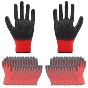 Wholesale Factory 13G Red Polyester <strong>Glove</strong> with Crinkle <strong>Latex</strong> Coated <strong>Glove</strong> Guantes Recubiertos En <strong>Latex</strong> Safety Work <strong>Glove</strong> - Product Image 6