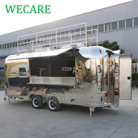 WECARE Chariots de nourriture à vendre, camion de café commercial de rue, remorque alimentaire mobile en acier inoxydable, camions de nourriture pour glaces