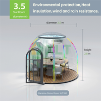 Maison bulle en polycarbonate transparente préfabriquée en usine, 2-7 m, maison en dôme PC