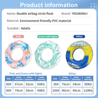 Youwanli gonflable rond cercle eau anneau de bain adultes piscine flotteur pour extérieur coloré natation flottant