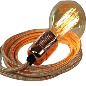 Câble électrique en tissu tressé Edison, <span class=keywords><strong>pour</strong></span> lampe Vintage, Chandelier métallique - Product Image 1