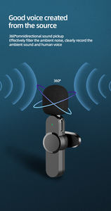 Micrófono de solapa con cancelación de ruido, Mini micrófono portátil inalámbrico estéreo Lavalier para entrevista en vivo al aire libre, 2,4G, venta al por mayor de fábrica - Product Image 5