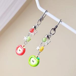 Llavero de Manzana Verde y Roja Navideña, Joyería de Frutas, Cadena para Teléfono Móvil, Decoración para Bolsos, Adornos Colgantes para Libros - Product Image 5