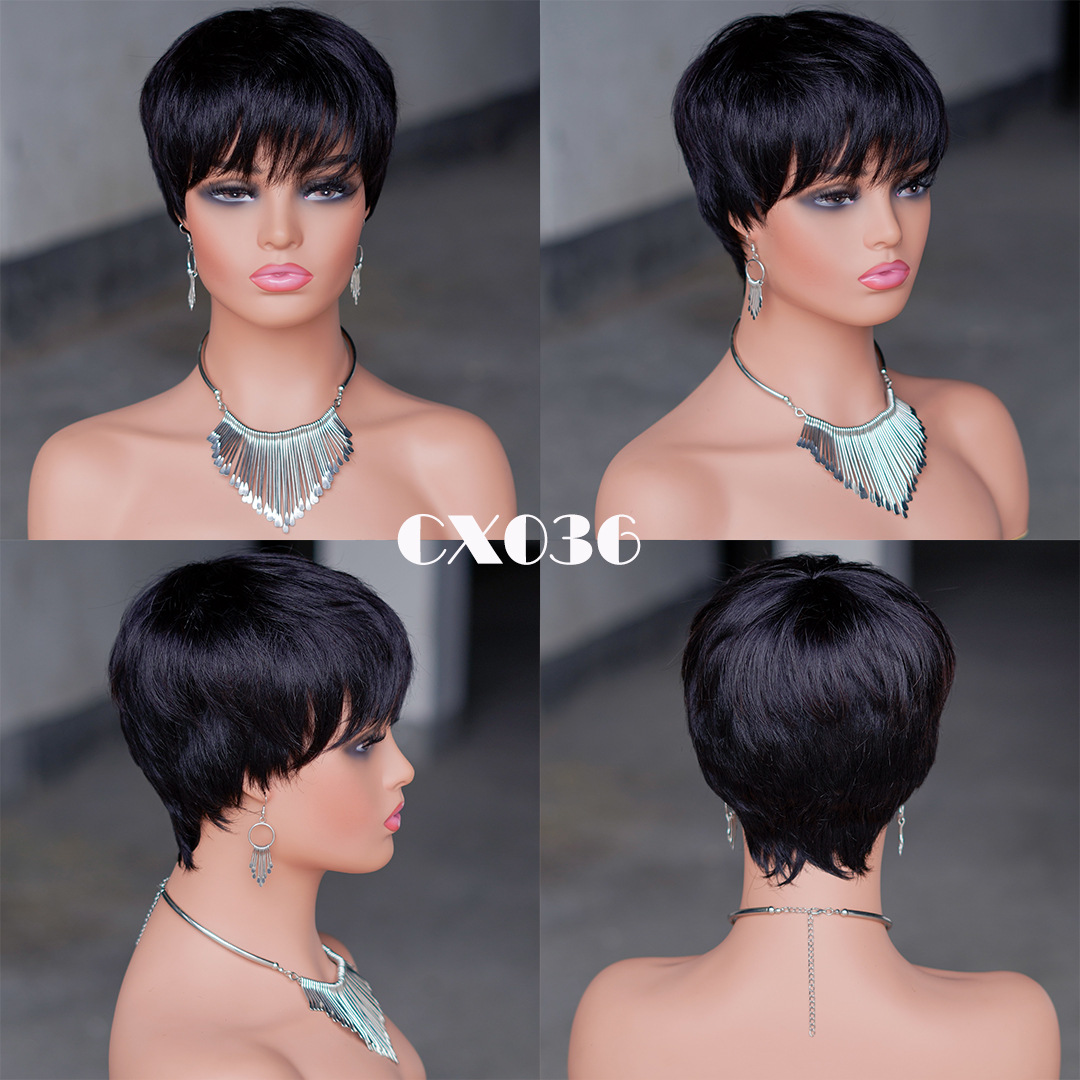 real short human hair wigs for women
