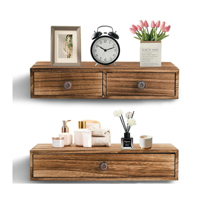 <span class=keywords><strong>Étagère</strong></span> <span class=keywords><strong>murale</strong></span> rustique en bois massif <span class=keywords><strong>avec</strong></span> <span class=keywords><strong>tiroir</strong></span> pour rangement et présentation - Product Image 1