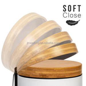 Home 12L Pedal Bin With Bamboo Lid &amp; Pedal Metal <strong>Trash</strong> <strong>Can</strong> Garbage Bin Kitchen Toilet Washing Room - Product Image 4