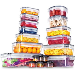 Pcs Bpa-free Strong Lid Sealed <b>Box</b> Set Plastic <b>Lunch</b> Storage Container Transparent Kitchen Food Kitchen Organizers - Product Image 1