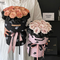 Aierflorist 2023 nouveauté petit vent parfumé bouquet rond matériel d'emballage réseau rouge tissu fleur papier d'emballage