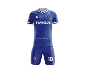 زي كرة قدم أزرق مخصص مع شعار طباعة رقمية للفريق الرياضي - Product Image 2