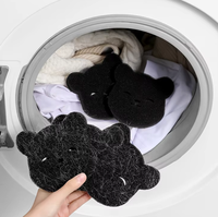 Rouleau adhésif anti-poils et anti-taches en forme d'ours personnalisé pour vêtements et soins capillaires, éponge de lavage pour machine à laver