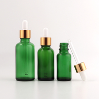 Flacon compte-gouttes cosmétique 15ml 20ml 30ml 50ml 100ml en verre vert avec bouchon à vis, logo personnalisable, vente en gros pour huiles essentielles et parfums