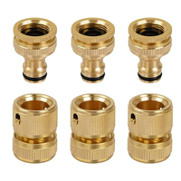 Adaptateur de Robinet à Filetage Femelle 2-en-1 de Haute Qualité, Raccords de Tuyau 1/2, Ensemble de Connecteurs Rapides en Laiton pour Robinet de Tuyau