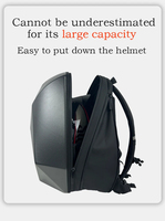 Technologie de lumière LED Sac pour casque Sac de queue de moto Sac de siège arrière Sac à dos de cavalier de grande capacité Accessoires de moto