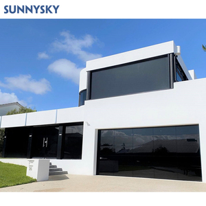 Sunnysky Ouverture automatique design moderne en alliage d'aluminium noir 16x7 <span class=keywords><strong>porte</strong></span> <span class=keywords><strong>de</strong></span> <span class=keywords><strong>garage</strong></span> double avec ressorts et quincaillerie - Product Image 2
