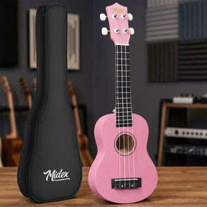 Ukulele de concert rose de 23 pouces avec manche en Sapele et touche en palissandre |   Midex UKX-233PK - Comprend un sac de transport souple et une tige de tension réglable - Product Image 3