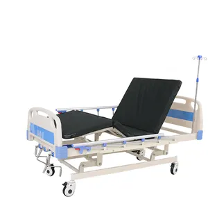 Cama hospital de 3 funções com manivela, cama de hospital manual com preço mais barato