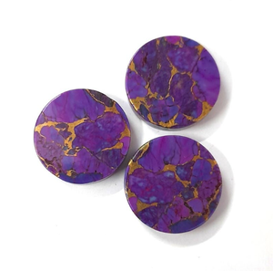 Achetez un cabochon rond en or naturel violet avec des paillettes dorées, 2 carats, pierre précieuse pour la fabrication de bijoux, pendentif, anneaux, bracelet, pierre de naissance, personnalisé - Product Image 3