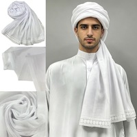 Foulard Ghutra Arabe Blanc CCY, Doux et Respirant, Voile Saoudien Musulman, Turban Islamique Keffiyeh, Assorti à la Thobe, pour la Prière et le Quotidien