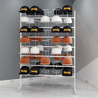 Support d'affichage de casquette de baseball en métal personnalisé, support d'affichage de casquette de baseball sur pied pour magasin de détail
