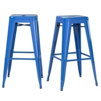 Tabouret de bar vintage en métal industriel, chaise Tolix colorée en fer pour restaurant, extérieur, bar à domicile, salon - Résistant à l'eau
