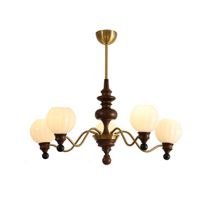 French Retro Style Chandelier Multi Head E27 LED Gold Round <b>Ceiling</b> <b>Light</b> For Bedroom Study Room - Product Image 4
