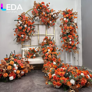 LEDA Ensemble de décoration de centre de table en fleurs artificielles en soie personnalisées pour mariage d'automne - Product Image 1