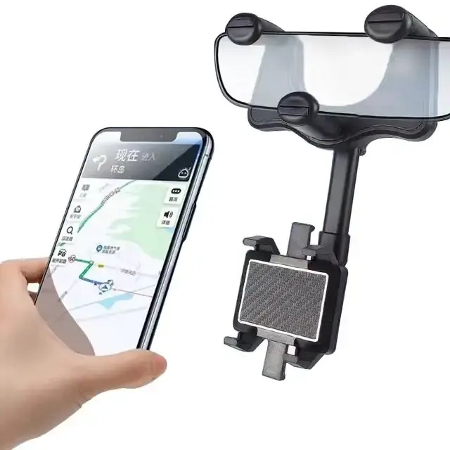 Adjustable Car Rear View Multi Function Rear View Mirror Cell Mobile Phone Holder Strong And Stable Car Holders