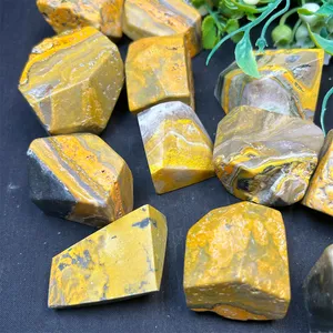 Yüksek kalite yeni ürün kristal el sanatları cilalı doğal ham taş Bumble arı jasper feng shui hediye için ücretsiz formu