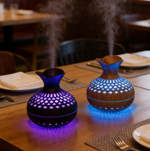 Pelembap Udara untuk Rumah Kamar Tidur Vas Kayu <span class=keywords><strong>Mini</strong></span> Pelembap Udara Aroma Terapi <span class=keywords><strong>Diffuser</strong></span> Ultrasonik - Product Image 1