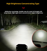 Feu avant LED 3 pouces pour véhicule tout-terrain, étanche IP65, 6W, lumière blanche, noir, 12-36V, feu antibrouillard encastrable, pour le travail