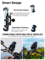 Support de téléphone pour moto Kewig avec amortisseur de vibrations et support de téléphone pour vélo en silicone souple, étanche IP66 et antivol