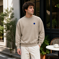 Sweat-shirt à col rond en tissu molletonné avec détail de patch contrastant pour vêtements personnalisés