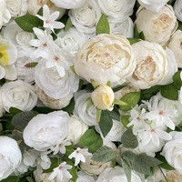 NINI Décoration Murale Haut de Gamme Faite à la Main en Tissu, Fleurs Artificielles d'Hortensia Blanc, Rose et Feuilles Vertes, pour Noël et Pâques