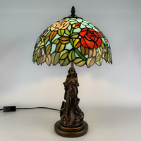 Nouvelle Lampe de Table/Bureau LED 2025 Style Sensmuel, Vitrail sur Base Bronze, Procédé de Soudure, Vente en Gros Usine, Personnalisable et Économique