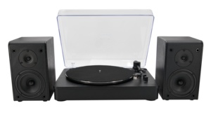 <span class=keywords><strong>Platine</strong></span> <span class=keywords><strong>vinyle</strong></span> à 3 vitesses à entraînement par courroie pour disques vinyles avec lecture <span class=keywords><strong>sans</strong></span> <span class=keywords><strong>fil</strong></span> et système HiFi avec haut-parleurs d'étagère - Product Image 4