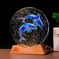 Lampe de nuit décorative personnalisée pour la maison, boule de cristal LED planaire avec impression UV, lampe lumineuse en cristal, ornement