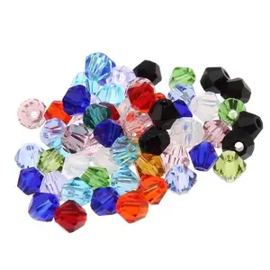 Großhandel facettierten Bicone Kristalls chmuck Perlen Doppel kegel weitere Farben zur Auswahl 4x4mm Loch: Ca. 1mm 50PCs/Tasche 997405