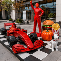Statues de Hommes en Forme de Voiture de Formule 1 Rouge, Taille Réelle, Sculptures Personnalisées de Dessins Animés, Citrouille, Alimentaire, Résine Polyester, Écologique, Animal