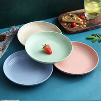 Assiettes et plats pour micro-ondes de 8/9/10 pouces, biodégradables pour enfants, sans BPA, en plastique, en paille de blé