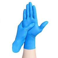 Gants d'examen en nitrile TEXNET TEX00196 - Bleus, sans poudre, qualité médicale Classe I, 100 pièces/boîte