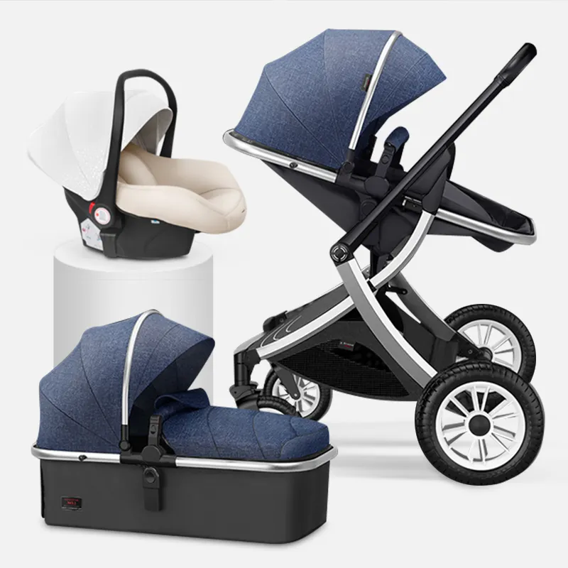 Mode Hot Mom Baby est confortable et en bonne santé bébé chariot en gros pliable compact bébé poussette luxe 3 en 1 landau