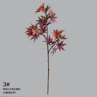 Nouvelle branche d'érable japonais en soie imprimée en 3D, 85 cm, rouge automnal poussiéreux et jaune, écologique, pour la décoration intérieure, mariages et Noël