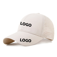 Gorra Deportiva de Béisbol Personalizada con Logotipo Promocional, de Poliéster Transpirable de Secado Rápido con 6 Paneles, Corte Láser y Perforaciones, Ideal para Correr al Aire Libre