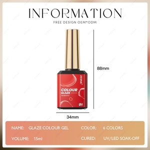 JTING Jelly Glaze Gel Polish, ensemble de 6 couleurs, gel à ongles de haute pigmentation, couleurs néon transparentes, gel à ongles en gelée avec des flacons uniques de 15 ml - Product Image 2